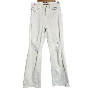 Judy Blue Women Size 9/29 White Distress High Rise Wide Leg Flare 
Jeans
 9/29